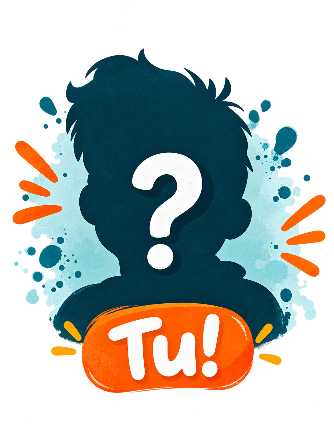 Silhouette approvata di un personaggio con punto interrogativo